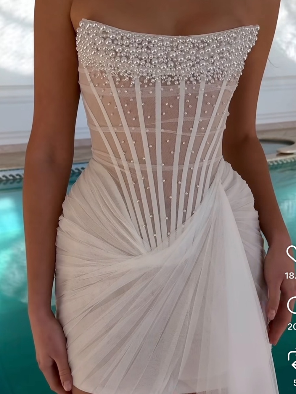 NEVER USED! Rosie Etienne Aurora White Strapless Dress